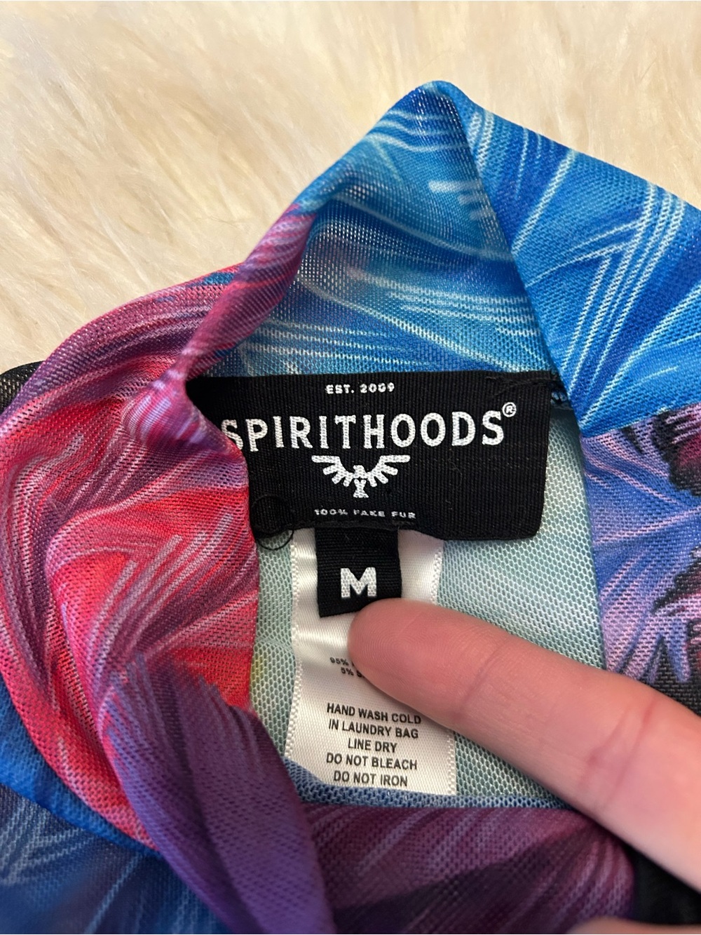 SPIRITHOODS Feather Print Mesh Mockneck Bodysuit - Picture 7 of 11